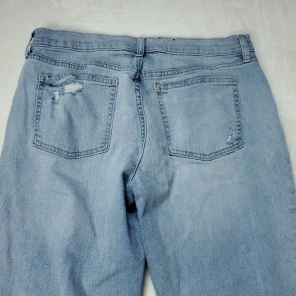 GAP Denim Girlfriend Mid Rise Ankle Fray Jeans Womens Size 12 L 32x28  Blue - Picture 7 of 11